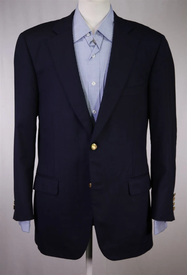 Jaqueta Blazer Paul Stuart Azul Marinho Ouro Botões de Metal Super 120's Lã 41R 42R - Imagem 2 de 4