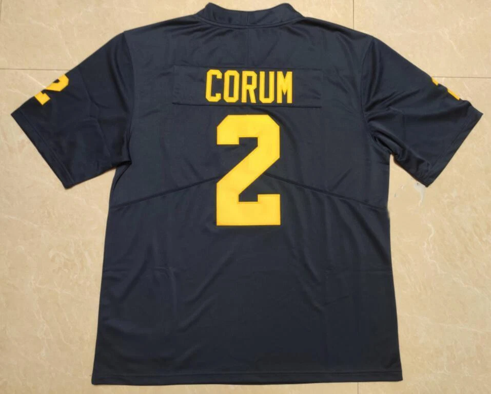 Camiseta deportiva juvenil/adulta de los Michigan Wolverines #2 Blake Corum #9 JJ McCarthy cosida personalizada Foto 3 de 4