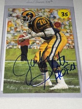 Jackie Slater Goal Line Autograph Blue Ink “HOF 01” JSA CG22510