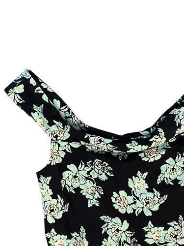 NWT Intimately Free People Women's Large Off the Shoulder Bodysuit Black Floral - Picture 2 of 5