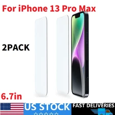 2 Pack For iPhone 13 Pro Max Tempered Glass Screen Protector Anti Scratch Cover