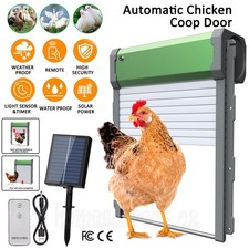 Solar Automatic Chicken Coop Door Opener Auto Light Sensor Timer Remote Control