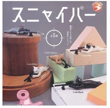 Sniper cat  complete set 5 Capsule Toy Gacha NEW