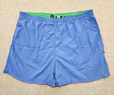 Polo Ralph Lauren Swim Trunks Blue w Green Pony Men's 2XB Lined Summer VTG