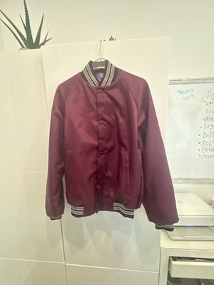 ASW Jackets Vintage Maroon Snap Button Varsity Jacket Size Small