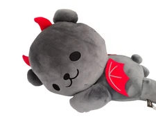 Fukuya FLYING Black DEVILBEAR XL GREY Bear Devil Big Nesoberi Plush 18" New NWT 