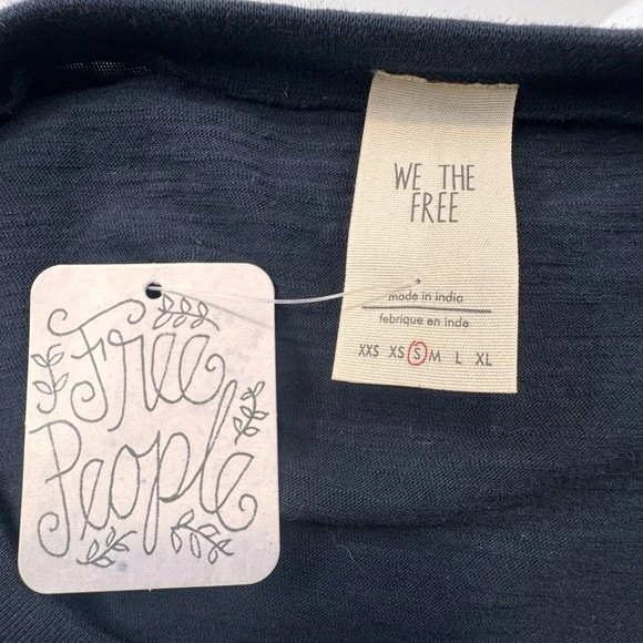 Camiseta Free people Mujer Talla Pequeña Azul Algodón We the free fish Tie Top Tee Foto 2 de 4