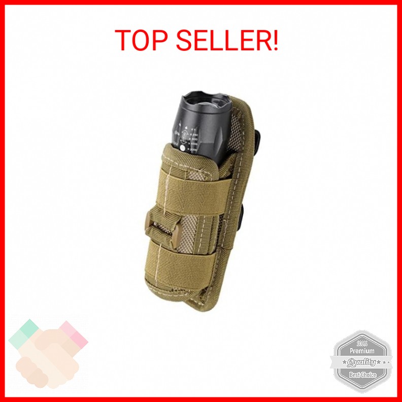 Rotatable Tactical Flashlight Pouch Holster with Belt Clip for Secure Carry