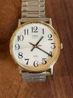 Timex Easy Reader Quartz Watch Gold Tone White Dial Working vintage 1980s
