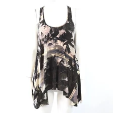 STUNNING WOMENS ALL SAINTS PALM RACER VEST SILK PARACHUTE CAMISOLE BLACK MULTI 8