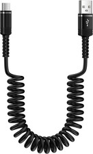 Fast Charging 3FT USB C Coiled Cable - Retractable and Car-Friendly Design