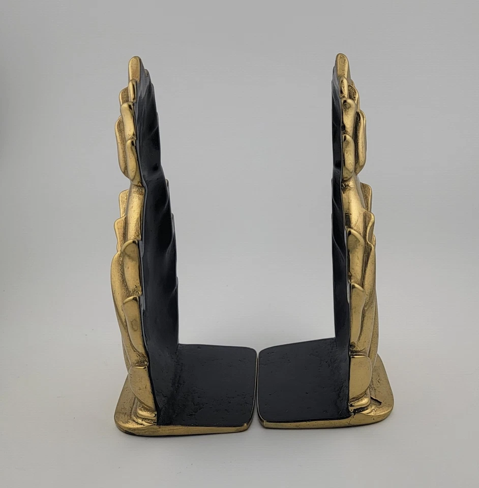 Virginia Metalcrafters Newport NB- 2 Brass Bookends, Pineapple MCM - Image 2 of 3