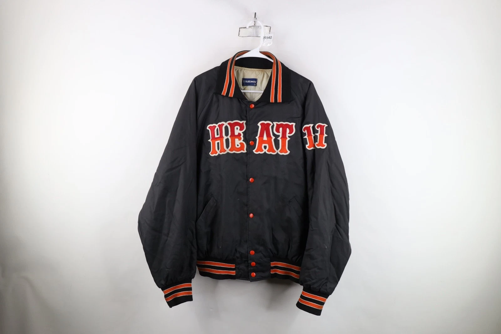 Vintage 80s 90s Streetwear Mens XL Distressed Spell Out Heat Bomber Jacket USA