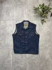 Vintage 70s Levi  s 70501 Orange Tab Denim Vest Sleeveless Size 42 Men  s