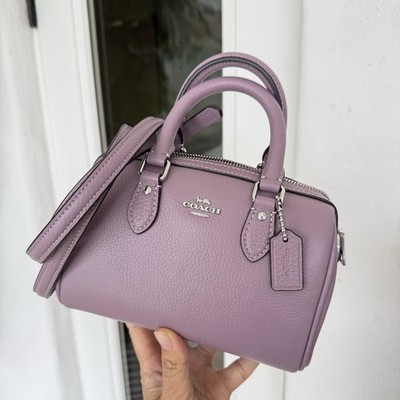 Coach Mini Rowan Crossbody Bag CW328 pebbled leather/Silver