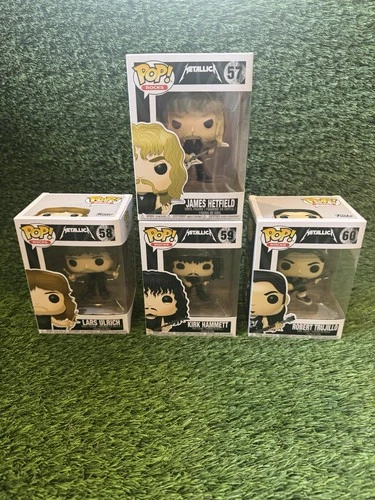 Metallica Funko Pop Rocks Set #57 Hetfield #58 Ulrich# 59 Hammett #60 Trujillo