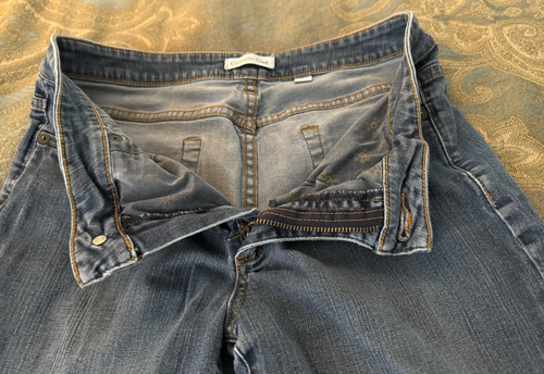 Jeans Coldwater Creek donna 8 blu denim gamba dritta vita alta cotone spandex - Foto 9 di 15