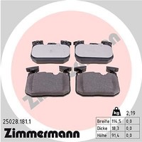 Zimmermann 25028.181.1 Bremsbelagsatz, Scheibenbremse FüR BMW