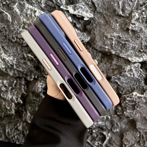 Solid Color Camera Protection Matte Phone Case For iPhone 12 13 14 15 16 Pro Max - Picture 9 of 28