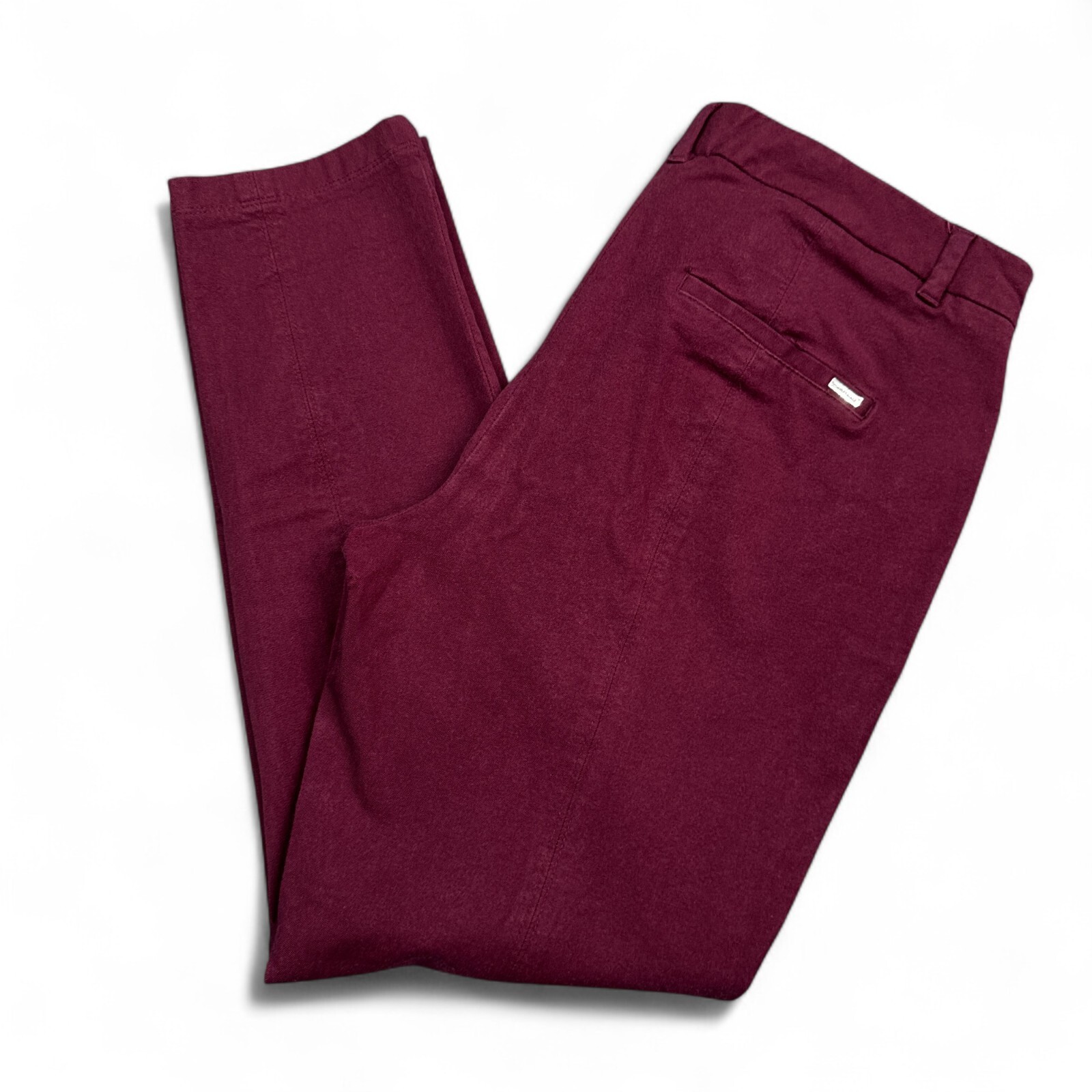 White House Black Market Skinny Ankle Pants womens Size 12 Red Mid Rise Stretch