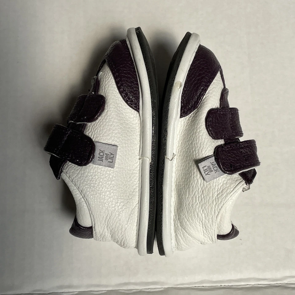 Jack and Lily Baby Shoes 18-24 Months White Purple Unisex Wide Walker Strap - Image 3 of 4