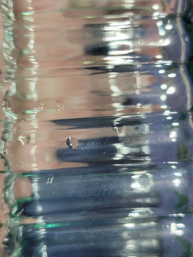 Vintage einzigartige Form 10 1/2" grüne Tönung, quadratische Schnapsflasche, Kanada - Bild 7 von 10