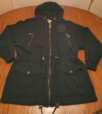 DKNY Donna Karan 8 Full Zip Up Jacket with Hood, Waist Cinch, Multi pockets NICE