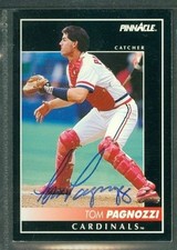 Tom Pagnozzi Baseball Auto 1992 Score '92 Signature Autograph Signed Card #69