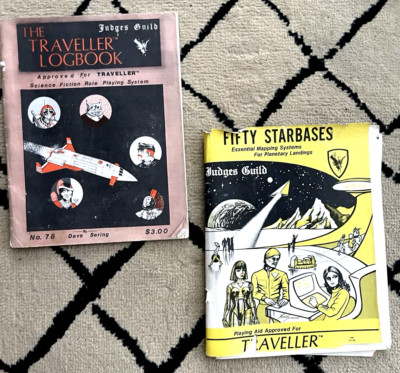 Traveller 'Logbook' (character generation) AND '50 Starbases'  Sci Fi 1979 RARE!