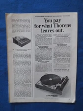 Thorens TD-150 MK II Integrated Turntable Magazine Ad Audio Mag August 1970