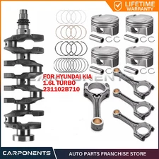 Crankshaft Connecting Rods Pistons Rings Kit For HYUNDAI KIA 2013-20 1.6T G4FJ