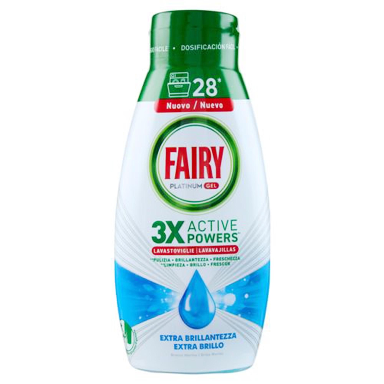 FAIRY GEL LAVASTOVIGLIE PLATINUM EXTRA BRILLANTEZZA 504ML FRAGRANZA OCEAN