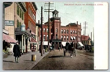Norwalk  Connecticut  Railroad Place  Horse & Buggy  Postcard
