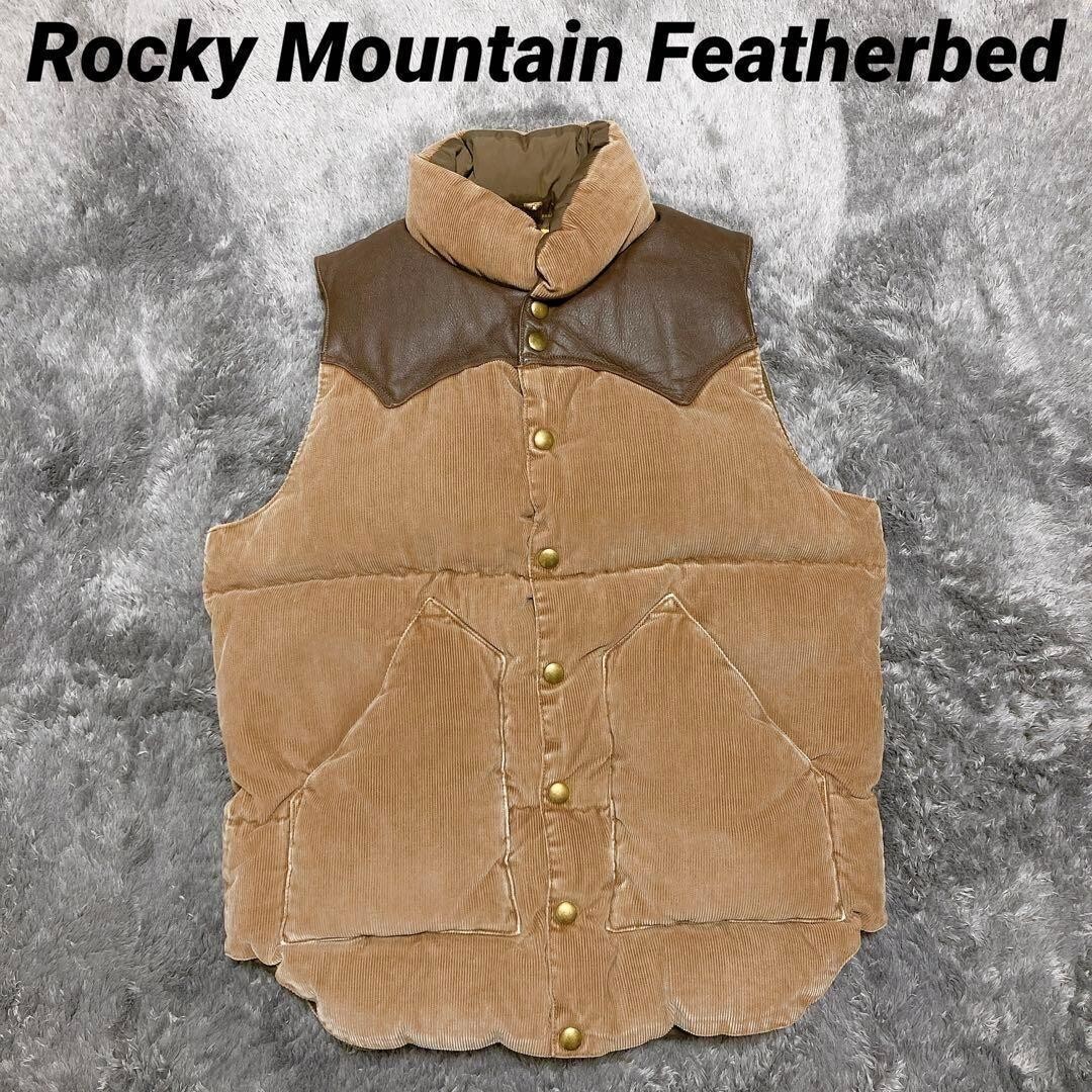 Rocky Mountain Featherbed BEAMS Down Vest Corduroy Size 38 Rocky Mountain Featherbed BEAMS Down Vest Corduroy Size 38