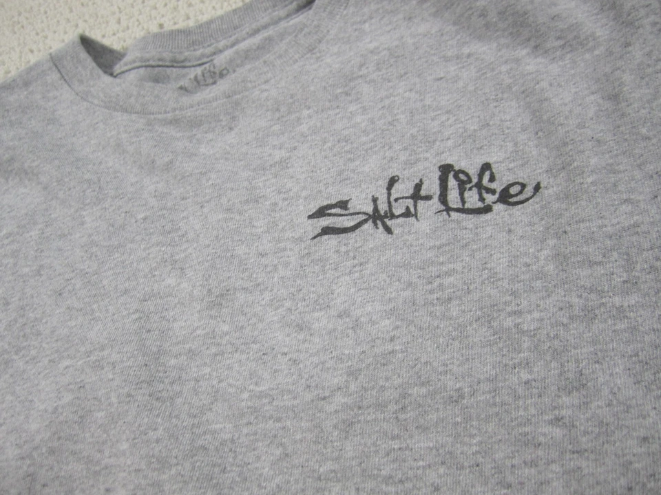 Camisa Salt Life Jóvenes Niños Grande Gris Estampado Gráfico Manga Corta Cuello Redondo YL Foto 2 de 4