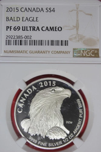 2015 NGC CANADA BALD EAGLE PF69 ULTRA CAMEO $4 DOLLARS #B49152
