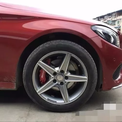 Red AMG Silver Logo Car Disc Brake Caliper Covers Front &Rear for Benz E280 E350 - Picture 6 of 14