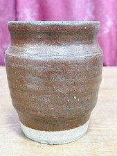 VINTAGE STUDIO KERAMIK PFLANZTOPF &Uuml;BERTOPF BRAUNE GLASUR WOHNDEKO SIGNIERT