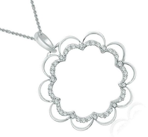 Collar Colgante Círculo Diamante Natural SI1 G 0,35 Ct Blanco Amarillo Rosa 14K - Imagen 3 de 7