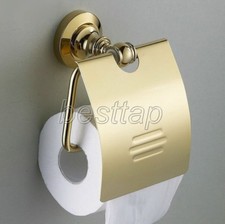 Gold Color Brass Wall Mounted Toilet Paper Holder Tissue Roll Rack sba105