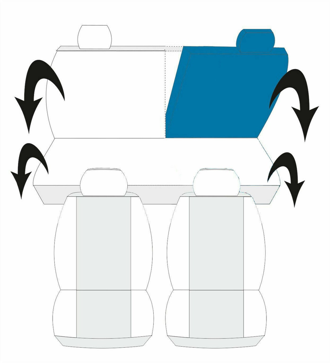 COPRISEDILI AUTO SEDILE COMPATIBILE CON 107 FODERE BICOLORE NERO/BLU ROYAL