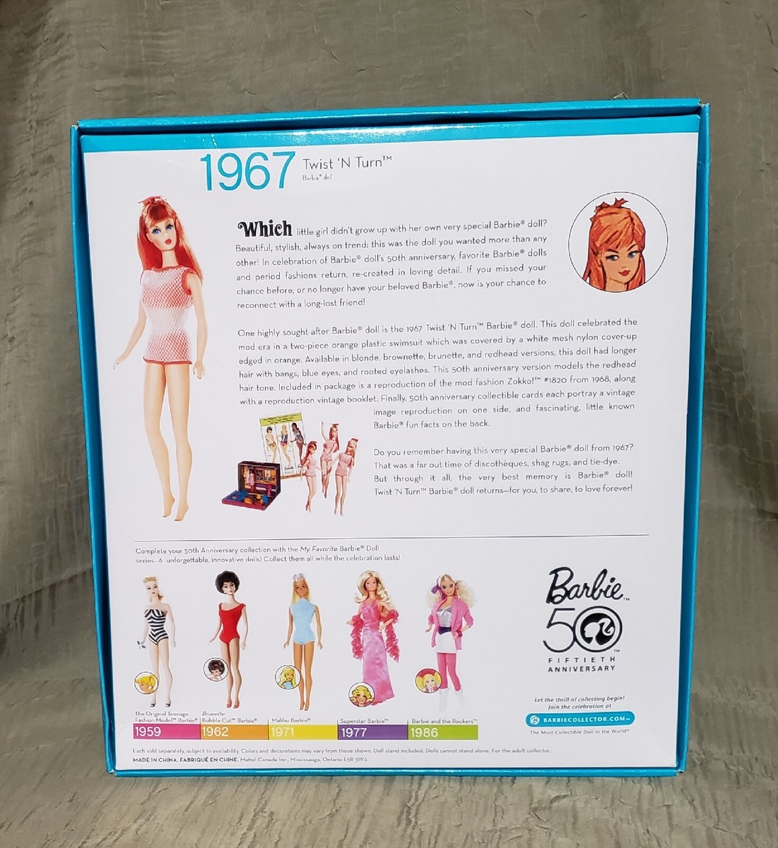 50th Anniversary My Favorite Barbie 1967 Twist 'N Turn
