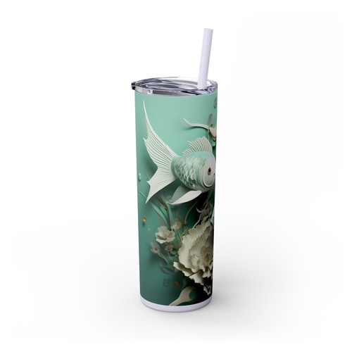 Elegante Vaso de Peces Koi, Taza de Viaje Diseño Acuático Floral, - Imagen 68 de 74