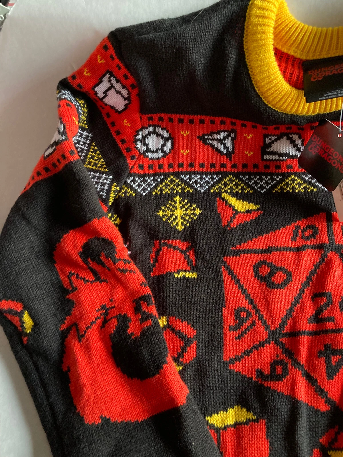 Dungeons and Dragons Ugly Christmas Holiday Sweater Unisex Size Small