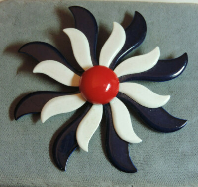 fleur品 Vintage Patriotic USA Red White Blue Enamel Large 3