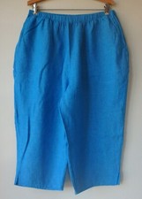 FLAX Designs Linen Crop Pants  2G  NWOT Pedal Pant AZURE YARN DYE