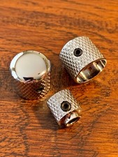 Set / CHROME Plated / Solid Brass / Telecaster DOME Guitar Knobs  Switch Tip