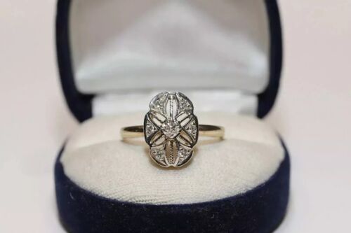 Anillo de regalo vintage Art Deco creado en laboratorio diamante filigrana floral oro blanco 14K FN - Imagen 8 de 13
