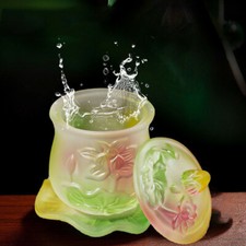 11.5Cm Buddha Lotus Supply Cup Glass Holy Water Cup Guanyin Buddhist Home Gift