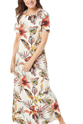 chinese dress ladies Madeleine Neutral Floral Print Satin Maxi Dress, XL / Neutrals